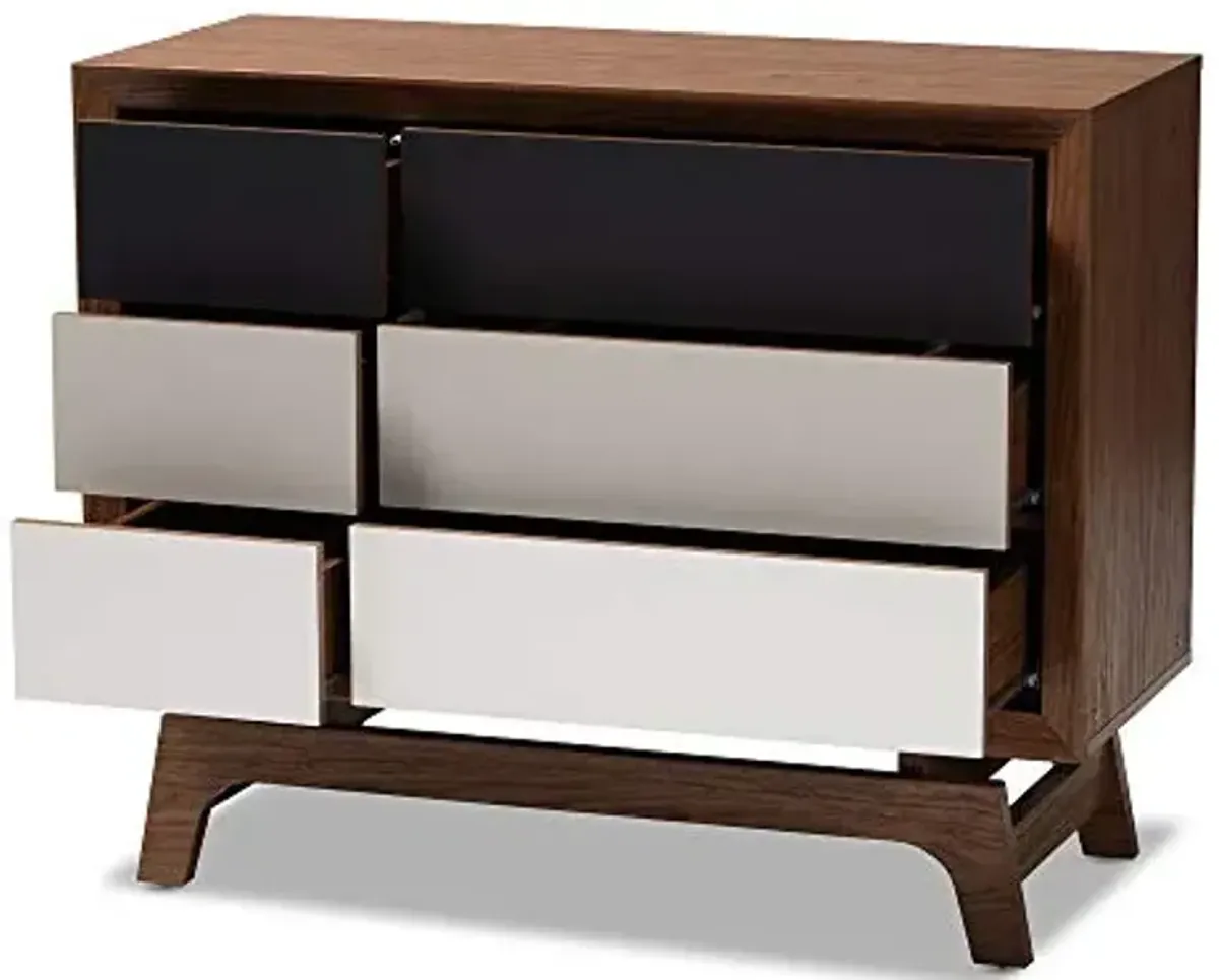 Baxton Studio Chests, Walnut/White/Gray