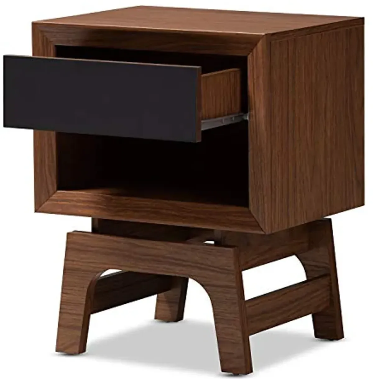 Baxton Studio Nightstands, One Size, Walnut/Gray