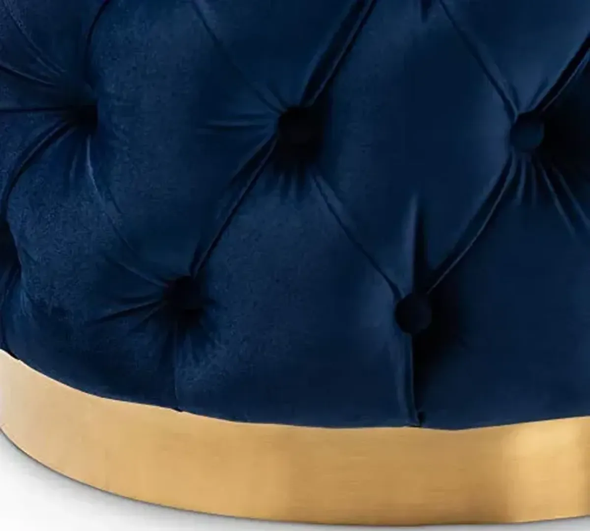 Baxton Studio Ottomans, One Size, Royal Blue/Gold