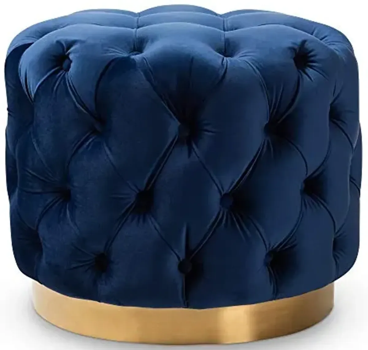 Baxton Studio Ottomans, One Size, Royal Blue/Gold
