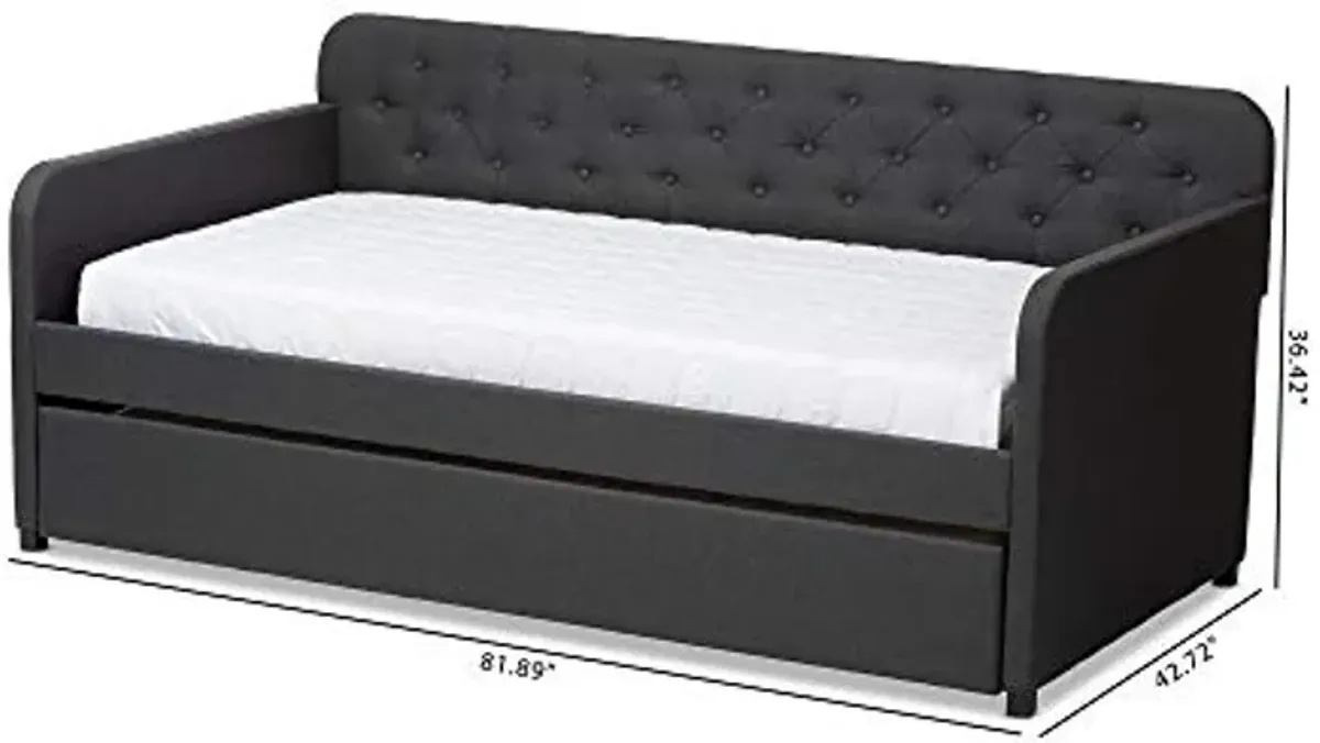 Baxton Studio Daybeds, Twin, Charcoal Grey