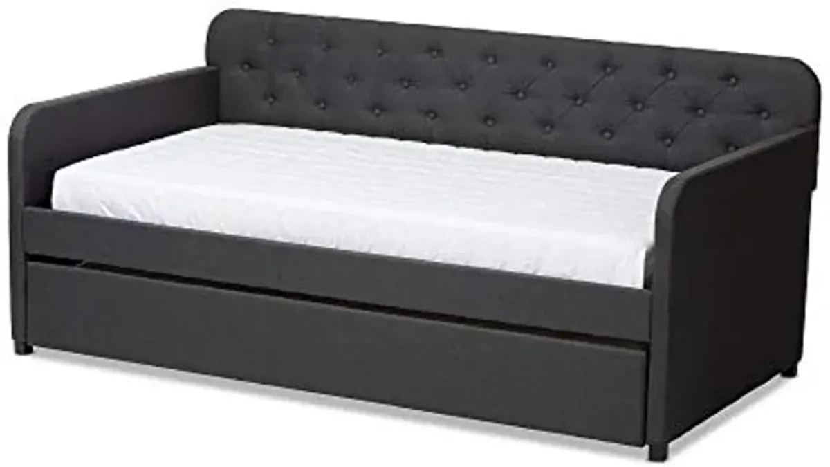 Baxton Studio Daybeds, Twin, Charcoal Grey