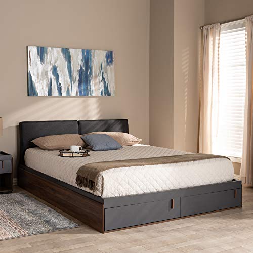 Baxton Studio Beds (Storage), Queen, Gray