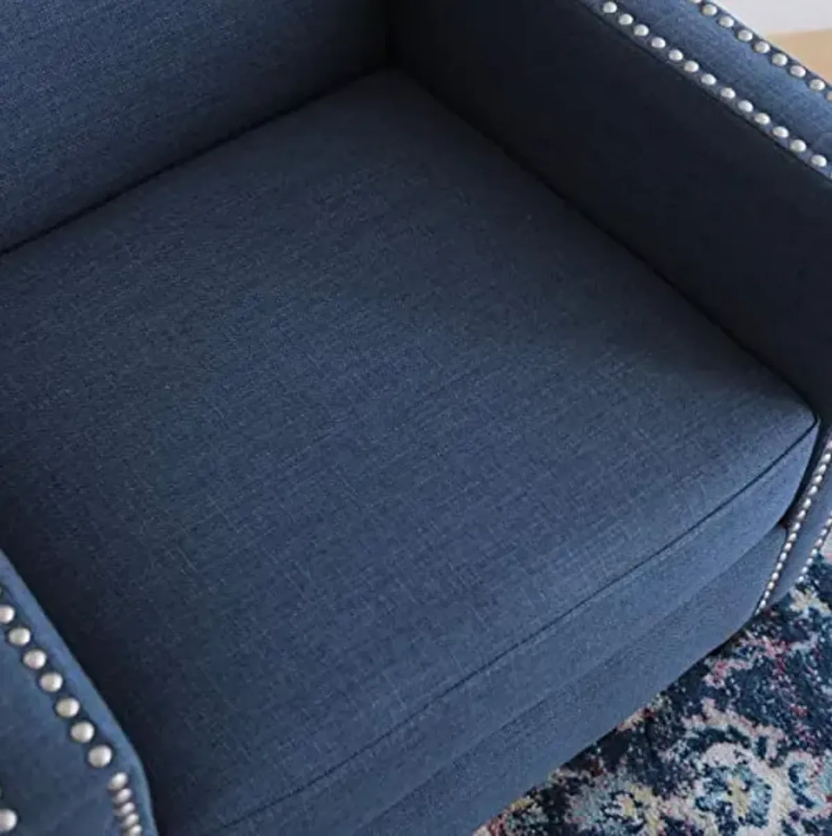 Abbyson Living Nailhead Accent Chair, Blue