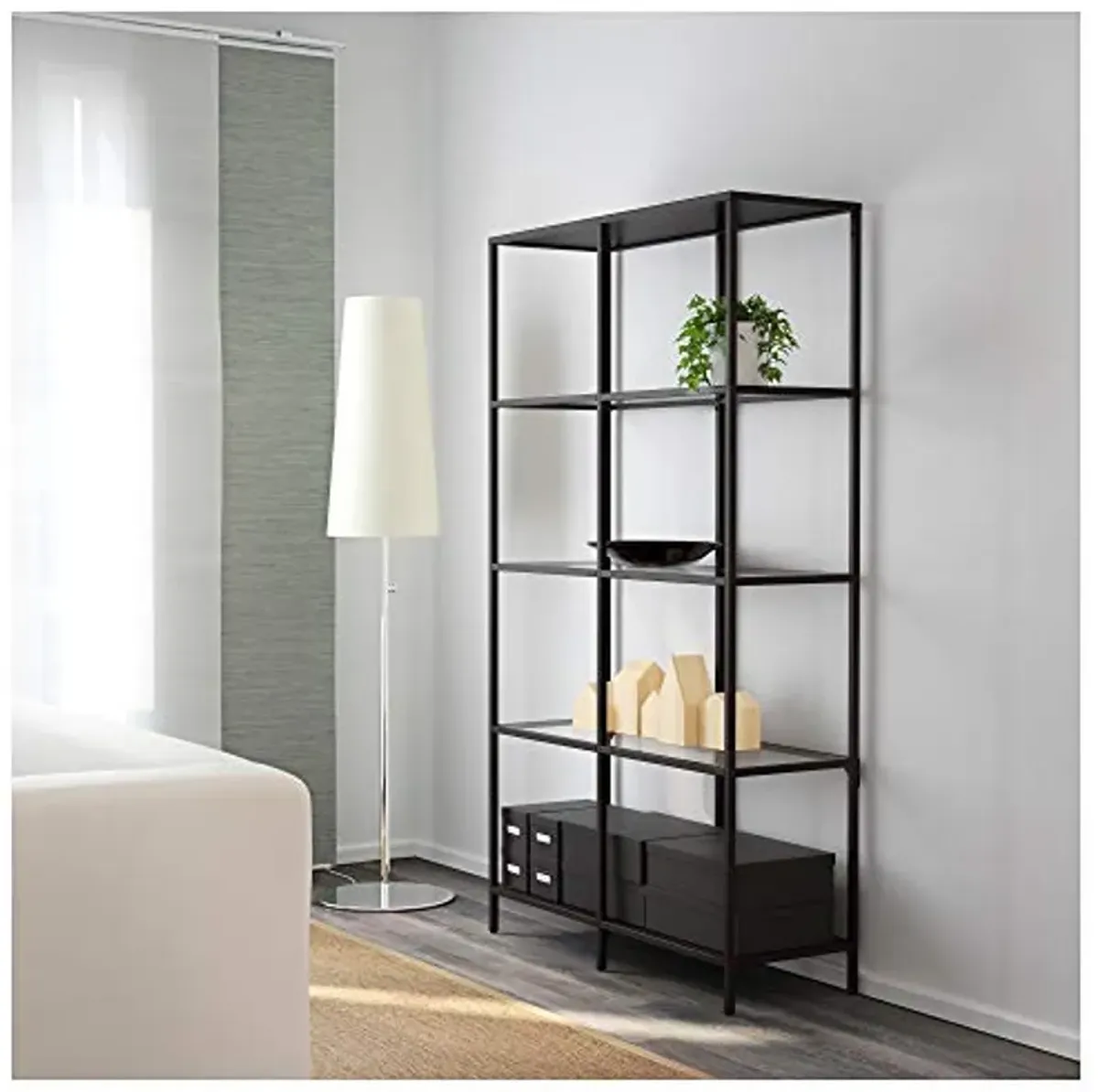 IKEA Vittsjö Shelf Unit, Black-Brown, Glass