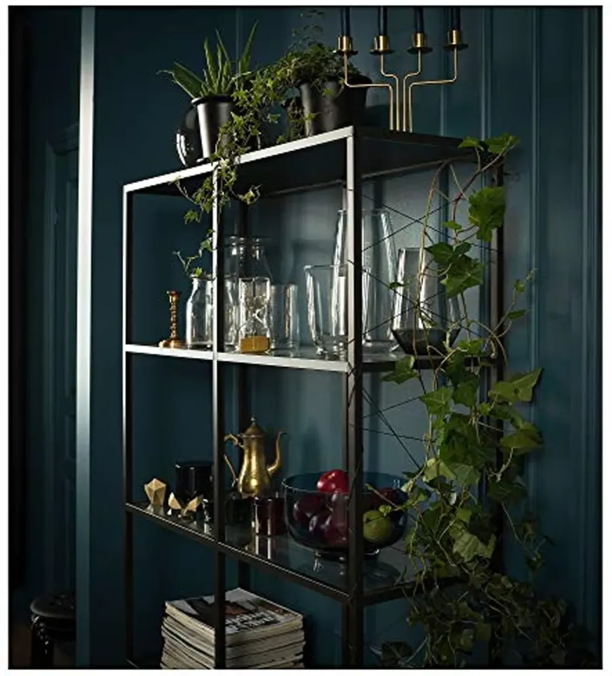 IKEA Vittsjö Shelf Unit, Black-Brown, Glass