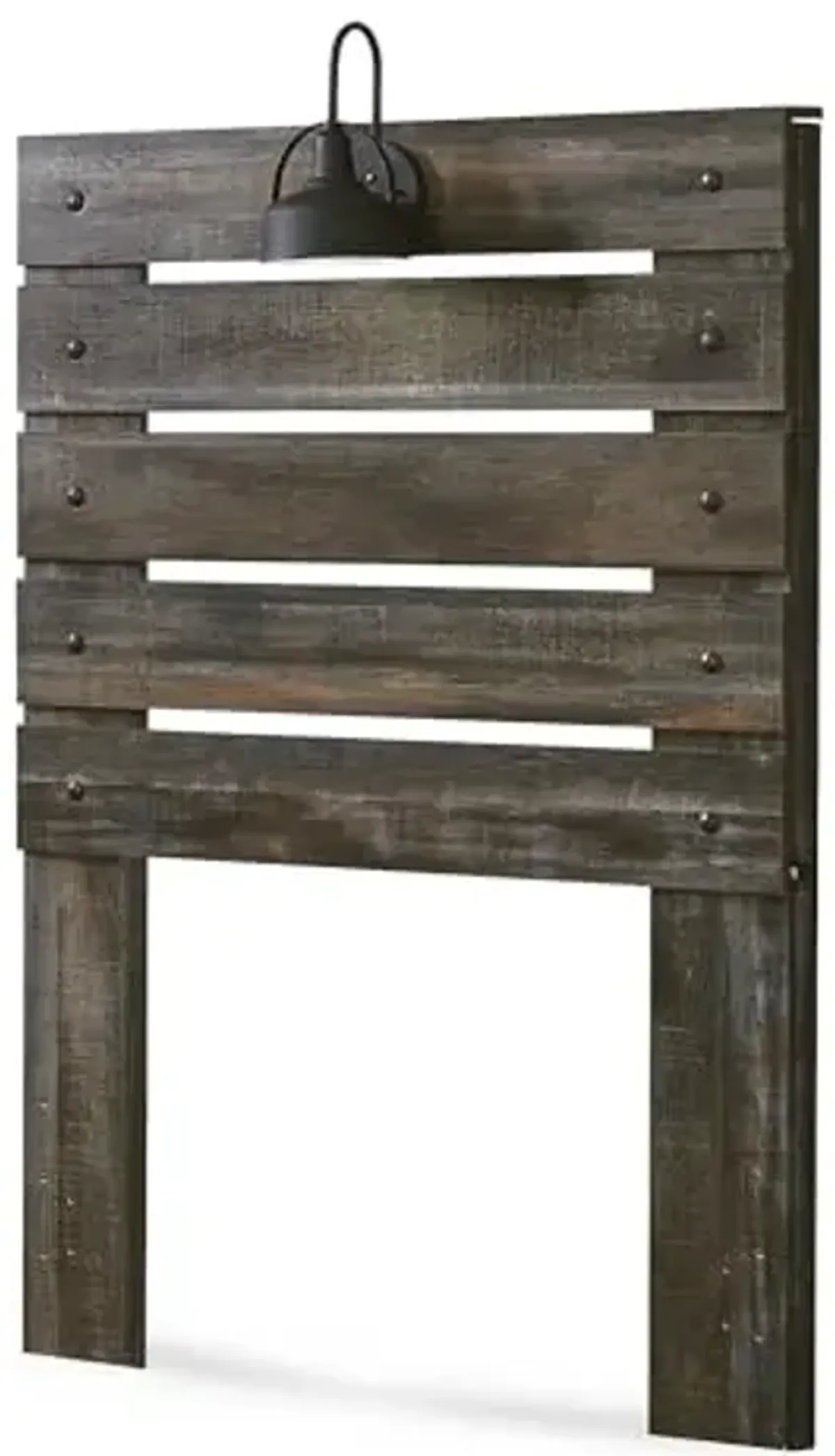 Signature Design by Ashley Drystan Rustic Panel Headboard ONLY with USB Charging Stations, Twin, Brown