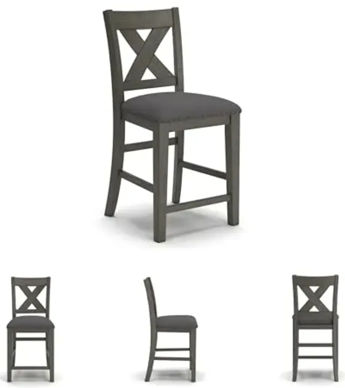 Signature Design by Ashley Caitbrook Rustic 24.63" Counter Height Upholstered Barstool, Set of 2, Gray