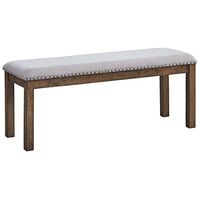Signature Design by Ashley Moriville Casual Rustic Upholstered Dining Bench, Grey & Brown