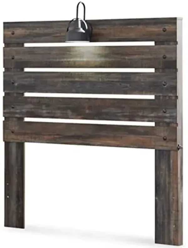 Signature Design by Ashley Drystan Rustic Panel Headboard ONLY with USB Charging Stations, Full, Brown