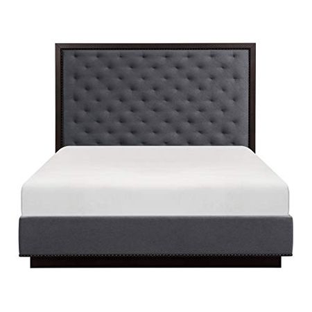 Lexicon Menotti Fabric Upholstered Bed, King, Graphite