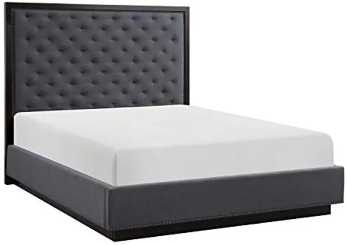 Lexicon Menotti Fabric Upholstered Bed, King, Graphite