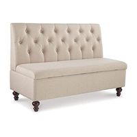 Signature Design by Ashley Gwendale French Country Tufted Back Storage Bench, Beige