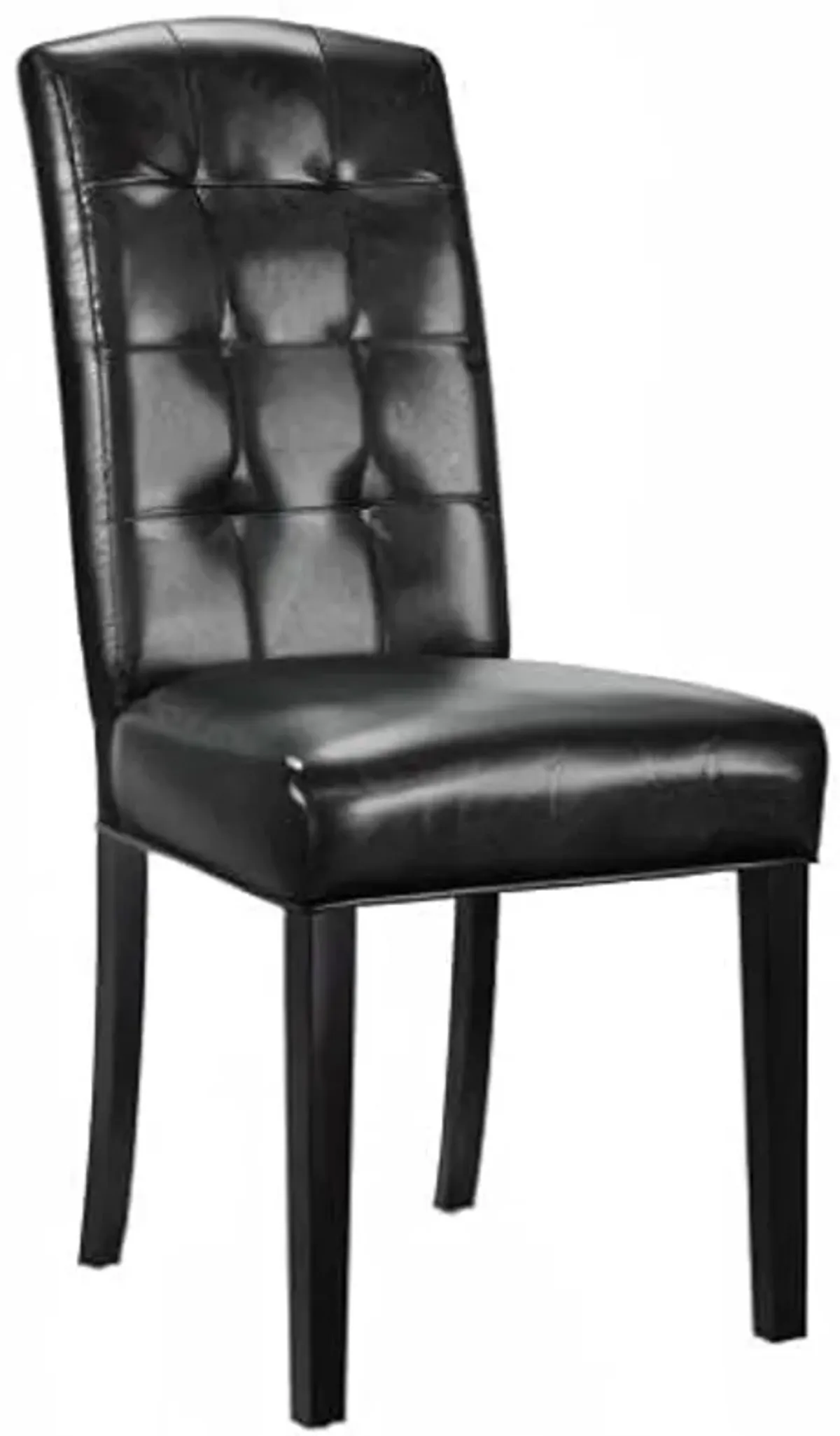 Modway Perdure Modern Tufted Faux Leather Upholstered Parsons Four Dining Chairs in Black