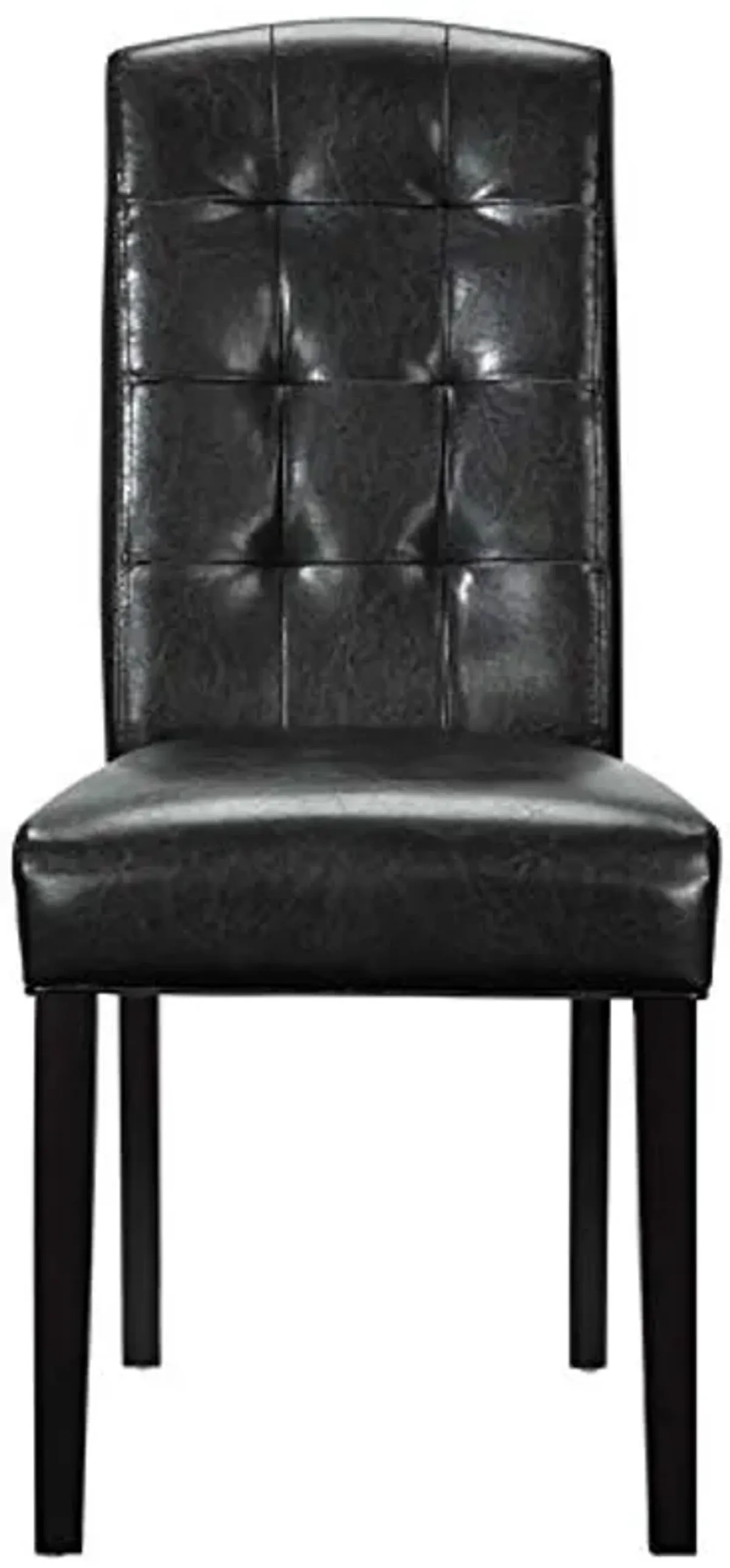 Modway Perdure Modern Tufted Faux Leather Upholstered Parsons Four Dining Chairs in Black