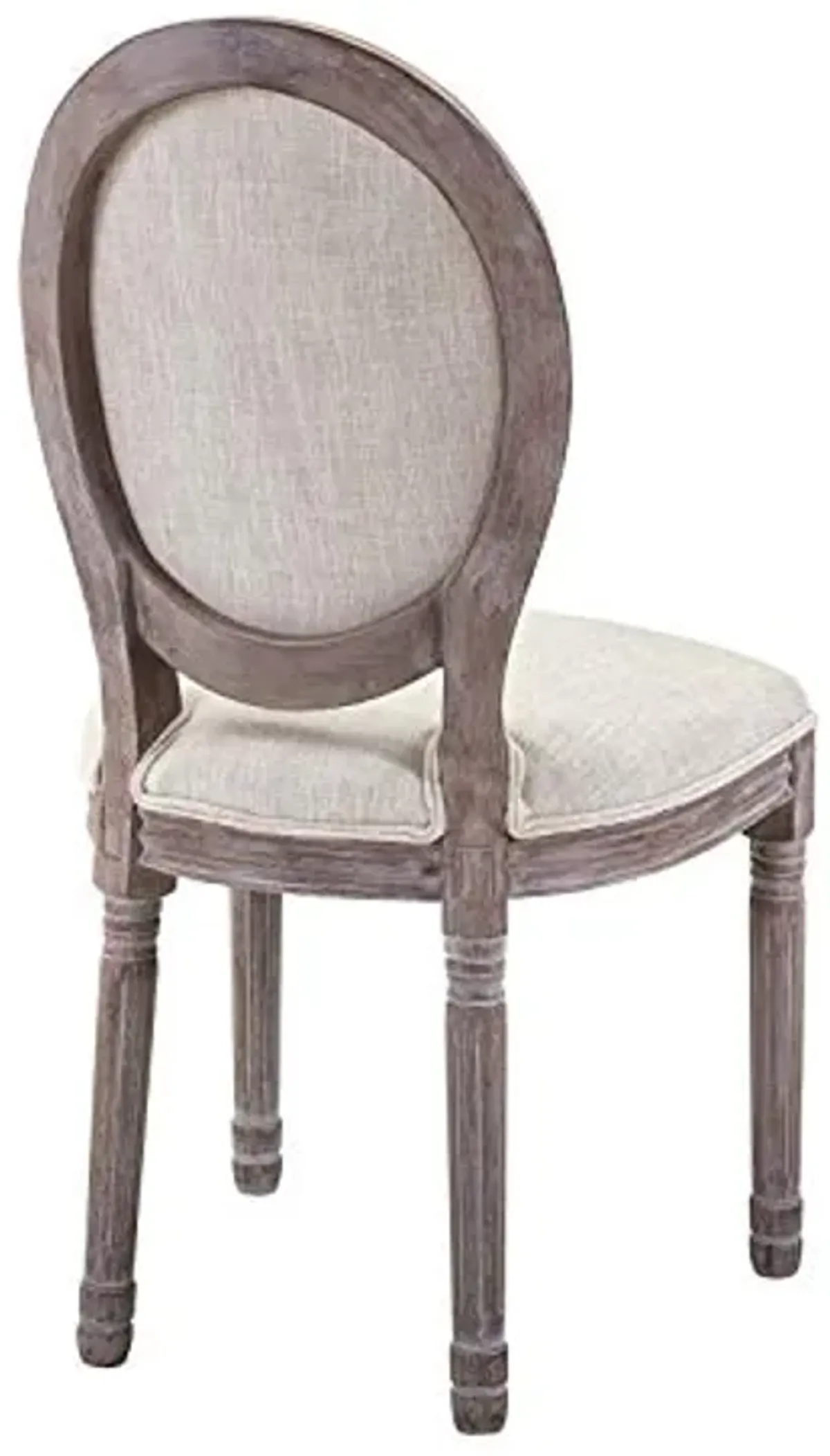 Modway Arise French Vintage Tufted Upholstered Fabric Four Dining Side Chairs in Beige