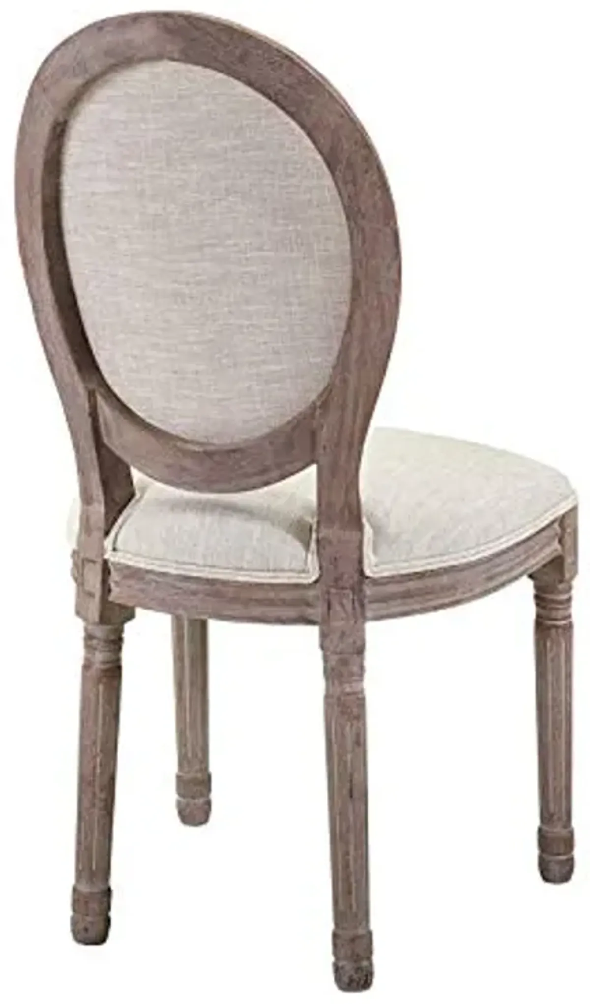 Modway Emanate French Vintage Upholstered Fabric Four Dining Side Chairs in Beige