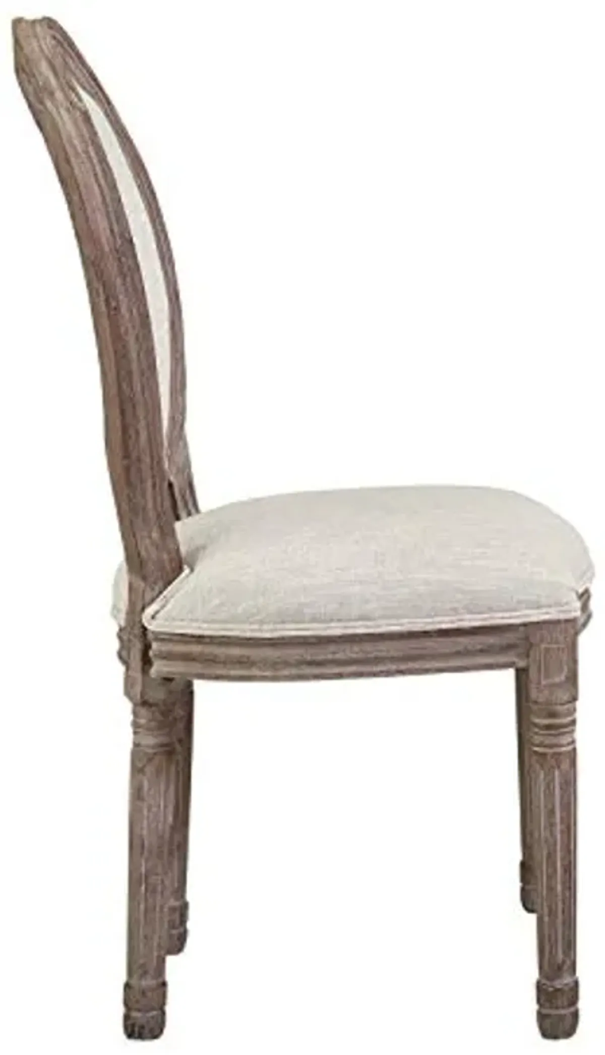 Modway Emanate French Vintage Upholstered Fabric Four Dining Side Chairs in Beige