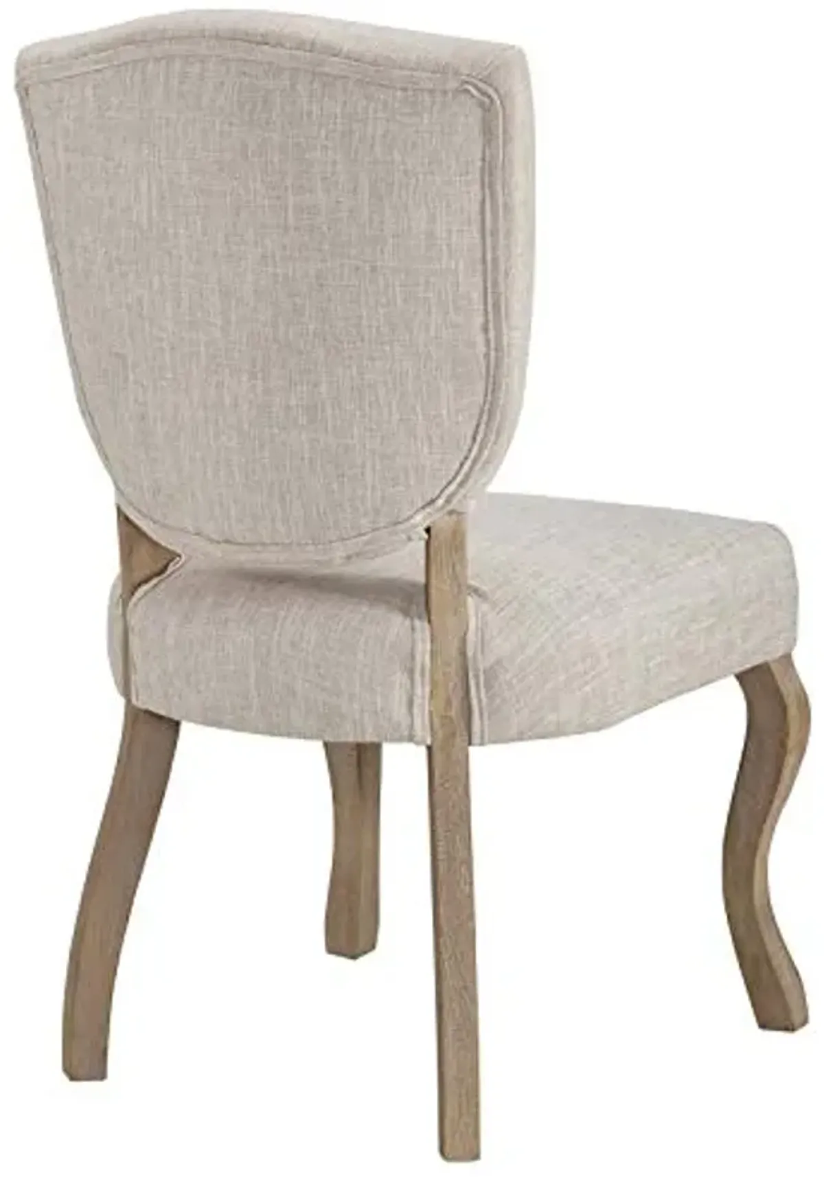 Modway Array French Vintage Tufted Upholstered Fabric Four Dining Chairs in Beige