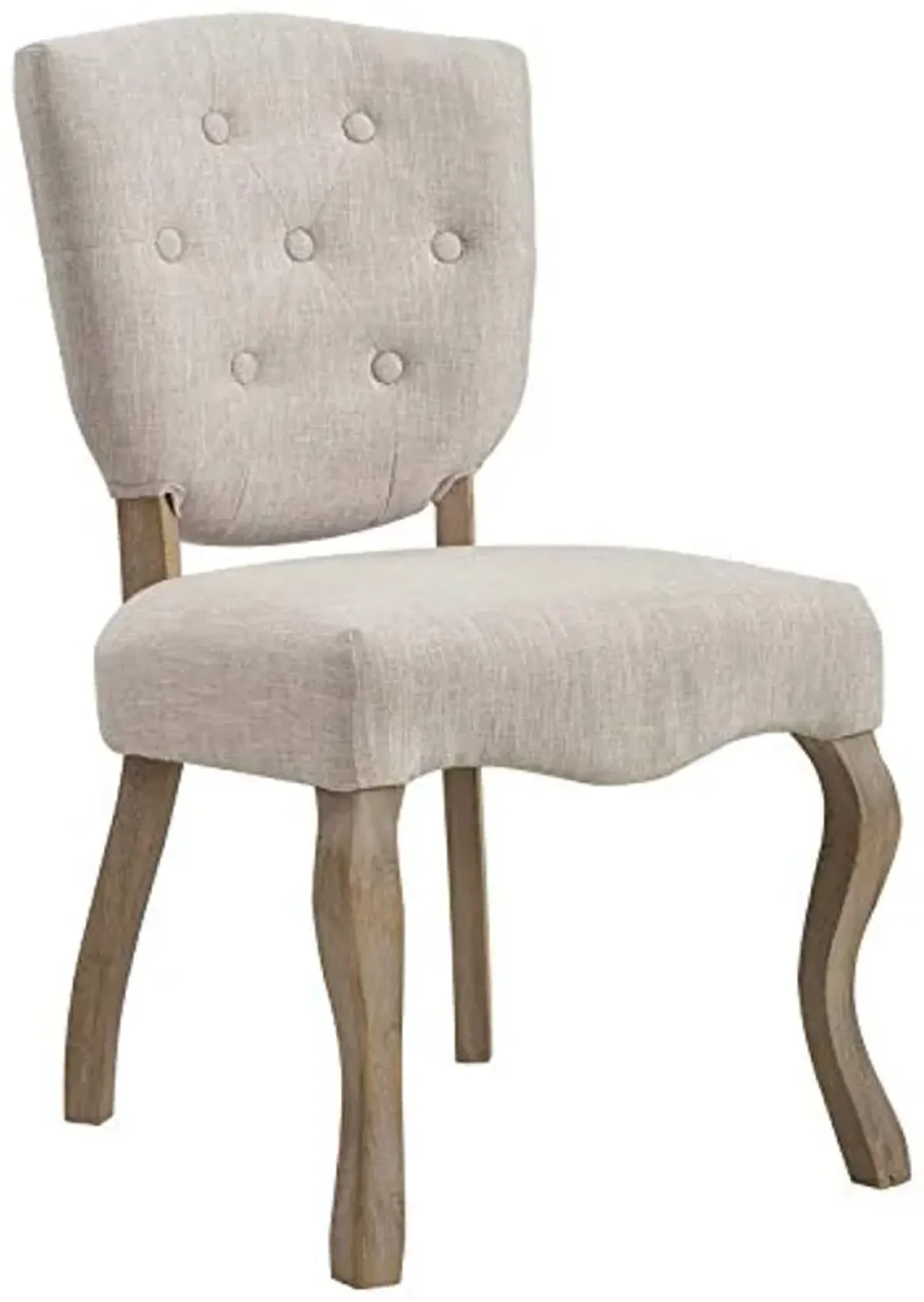 Modway Array French Vintage Tufted Upholstered Fabric Four Dining Chairs in Beige