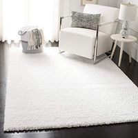 SAFAVIEH August Shag Collection 4' x 6' White AUG900A Solid 1.2-inch Thick Area Rug