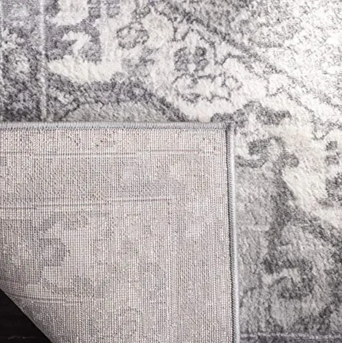 SAFAVIEH Brentwood Collection 2' x 6' Cream/Grey BNT852B Medallion Distressed Non-Shedding Living Room Entryway Foyer Hallway Bedroom Runner Rug