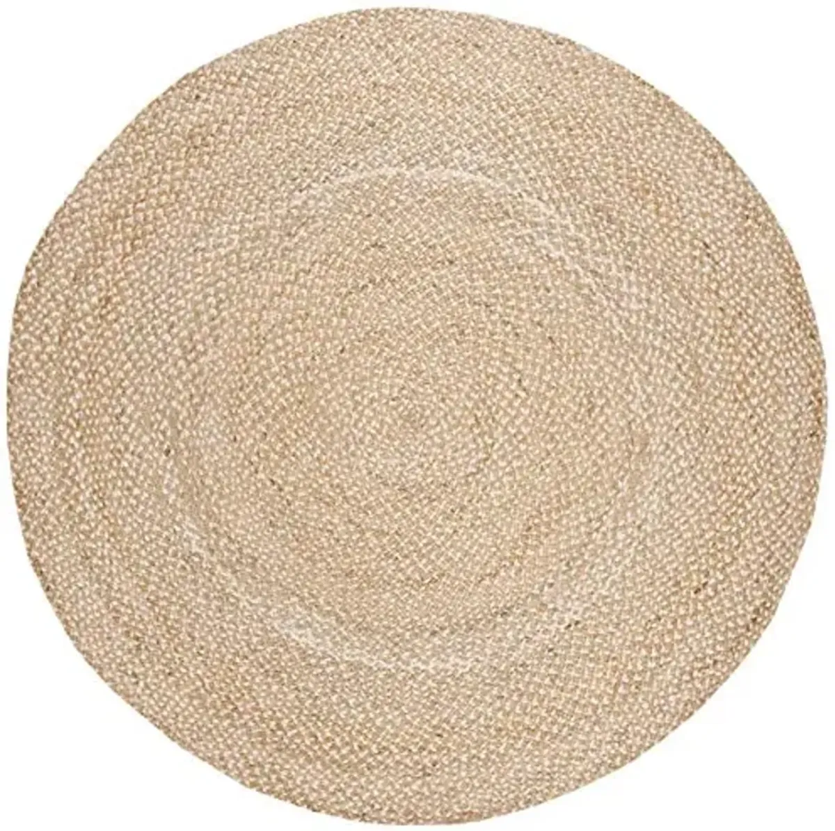 SAFAVIEH Natural Fiber Collection Area Rug - 9' Round, Natural & Ivory, Handmade Boho Charm Braided Jute, Ideal for High Traffic Areas in Living Room, Bedroom (NF804B)