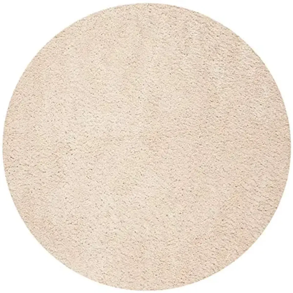 SAFAVIEH Fontana Shag Collection Area Rug - 6'7" Round, Creme, Solid Design, Non-Shedding & Easy Care, 2-inch Thick Ideal for High Traffic Areas in Living Room, Bedroom (FNT800B)