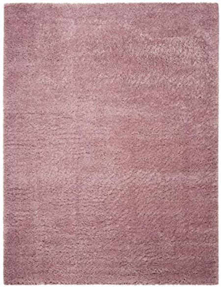 SAFAVIEH Fontana Shag Collection 9' x 12' Pink FNT800U Solid Non-Shedding Living Room Bedroom Dining Room Entryway Plush 2-inch Thick Area Rug