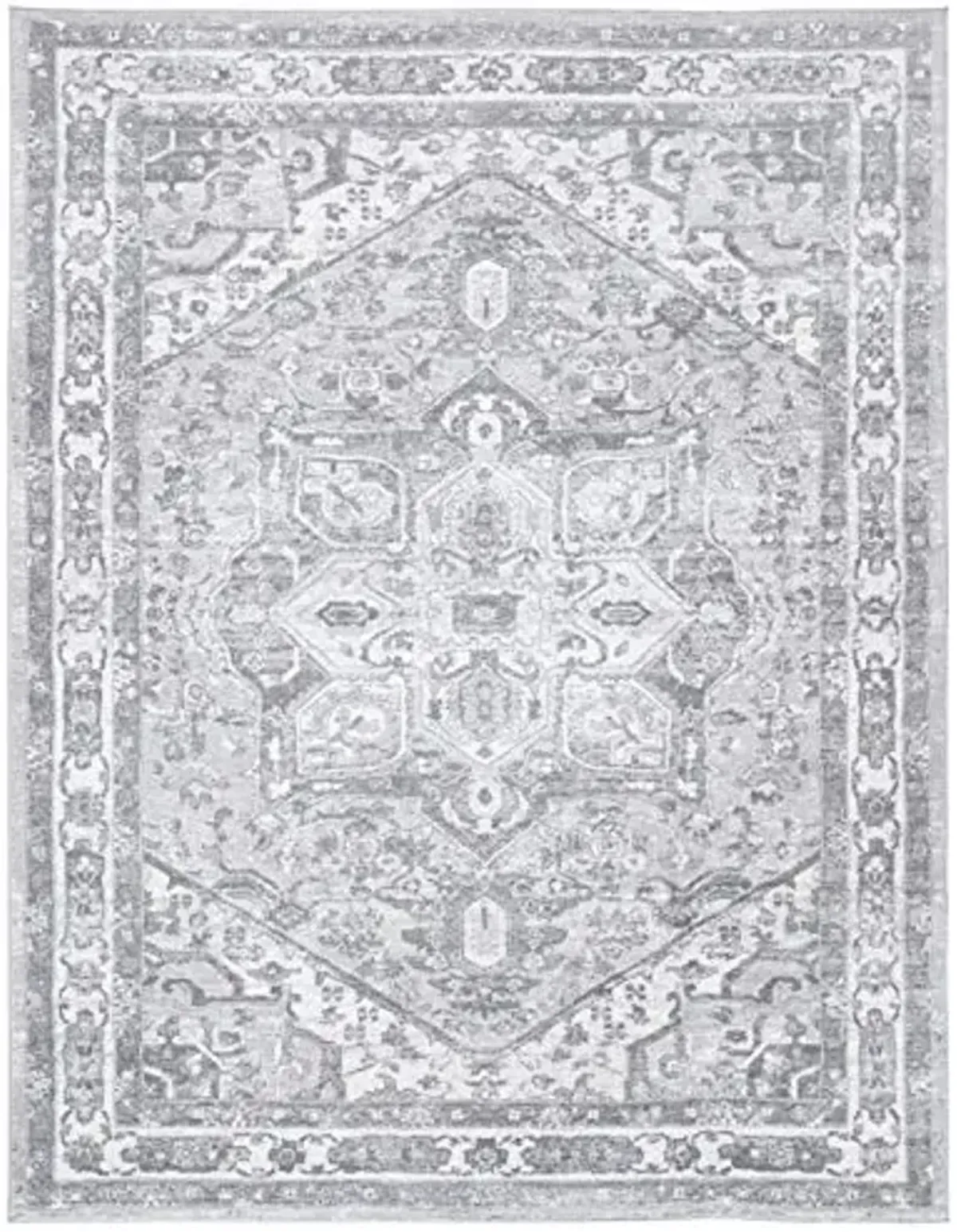 SAFAVIEH Brentwood Collection 10' x 13' Cream/Grey BNT852B Medallion Distressed Non-Shedding Living Room Bedroom Dining Home Office Area Rug