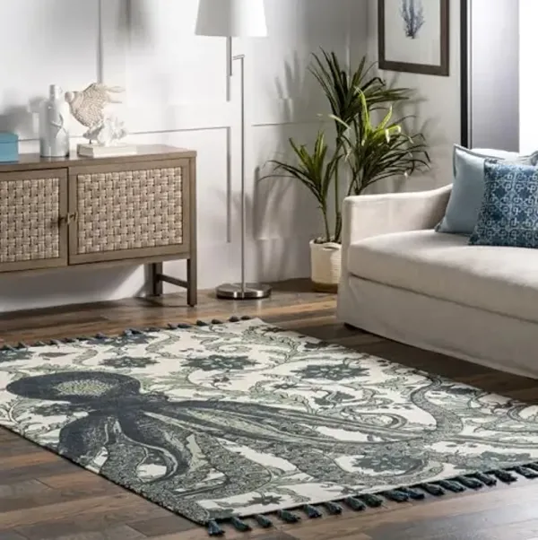 nuLOOM Thomas Paul Octopus Tasseled Area Rug, 8x10, Aqua