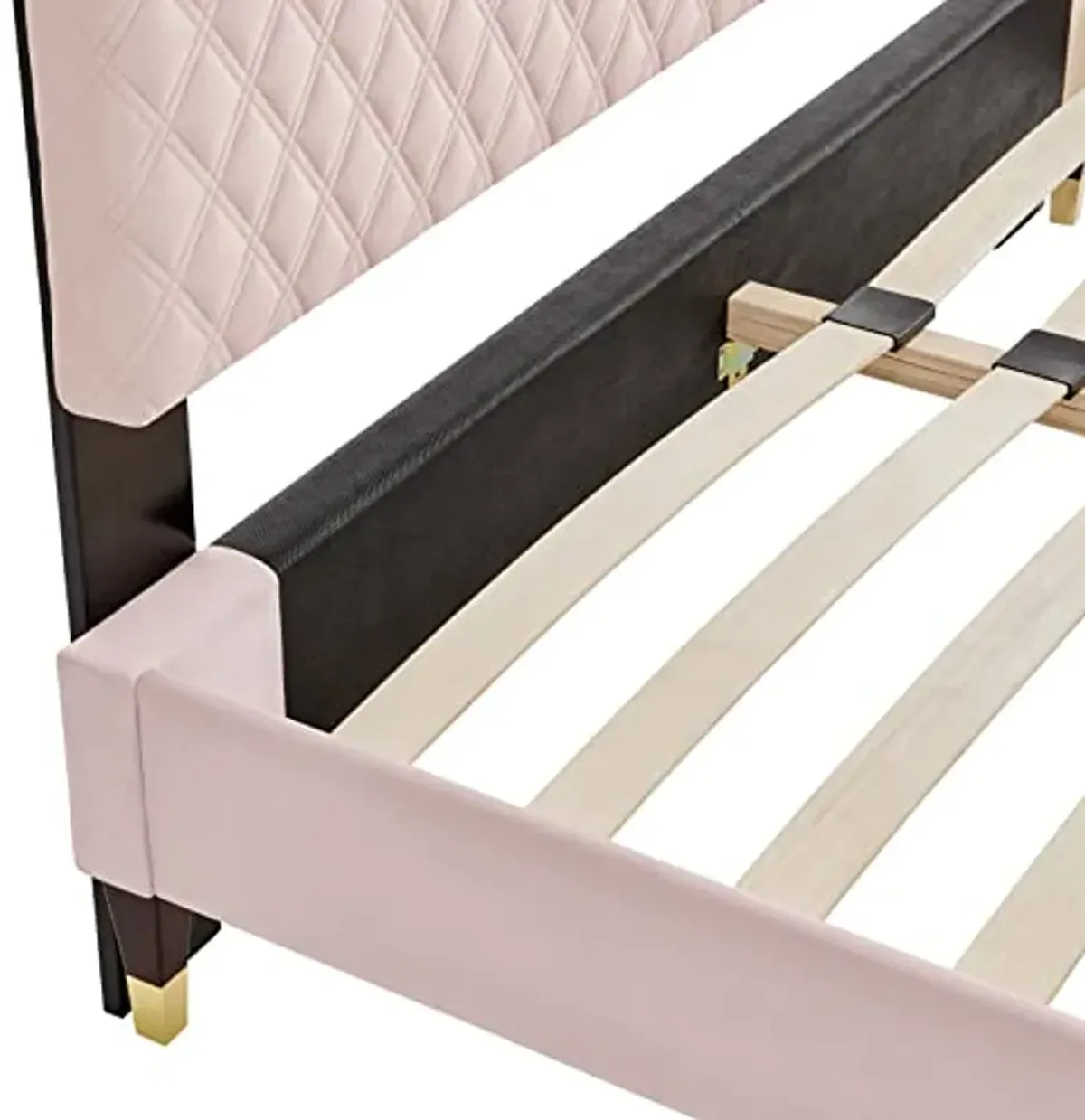 Modway Harlow 79" King Performance Velvet Platform Bed Frame in Pink