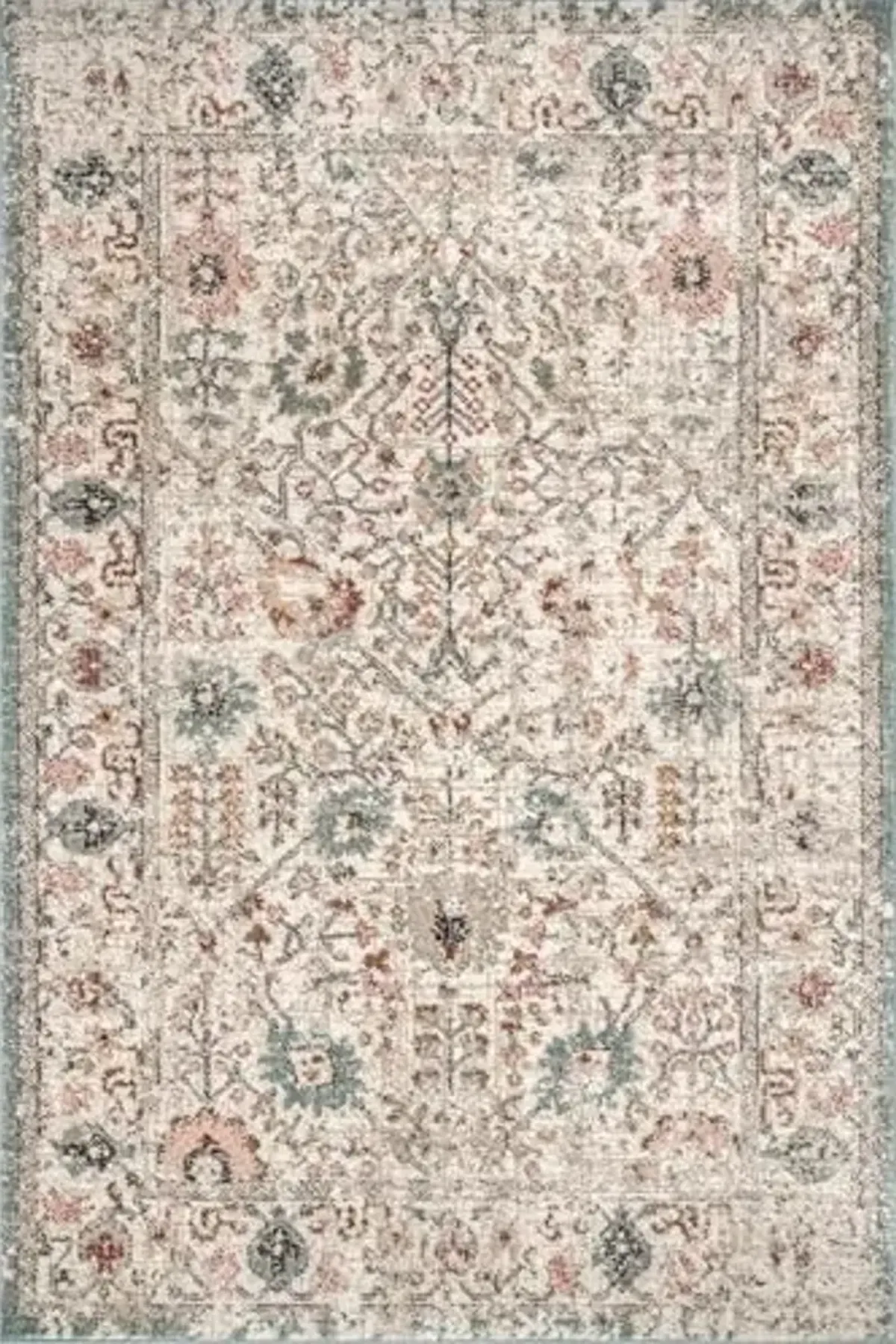 nuLOOM Performance Oriental Style Area Rug, Vintage Design, Durable, Easy to Clean, Lenore Beige, 5' x 8'