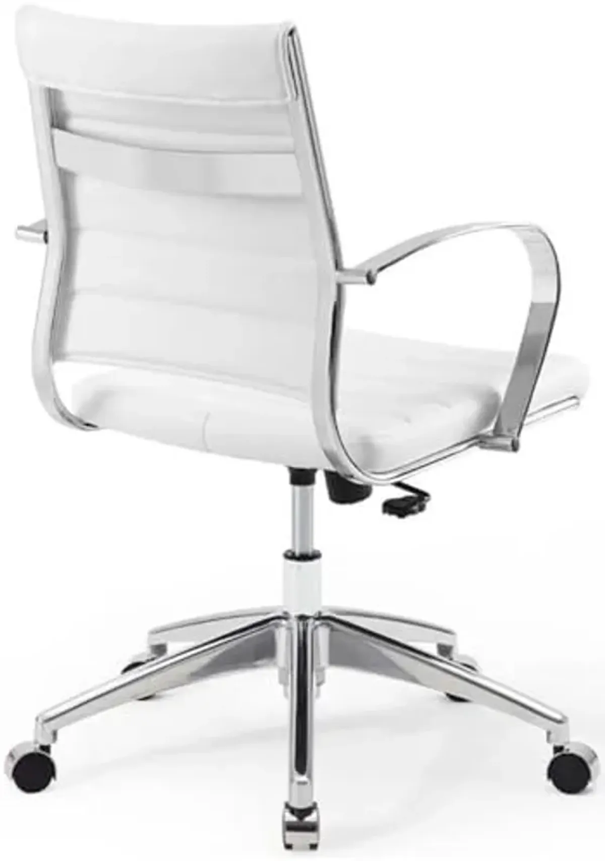 Modway Jive Modern Faux Leather Office Swivel Chair in White/Chrome