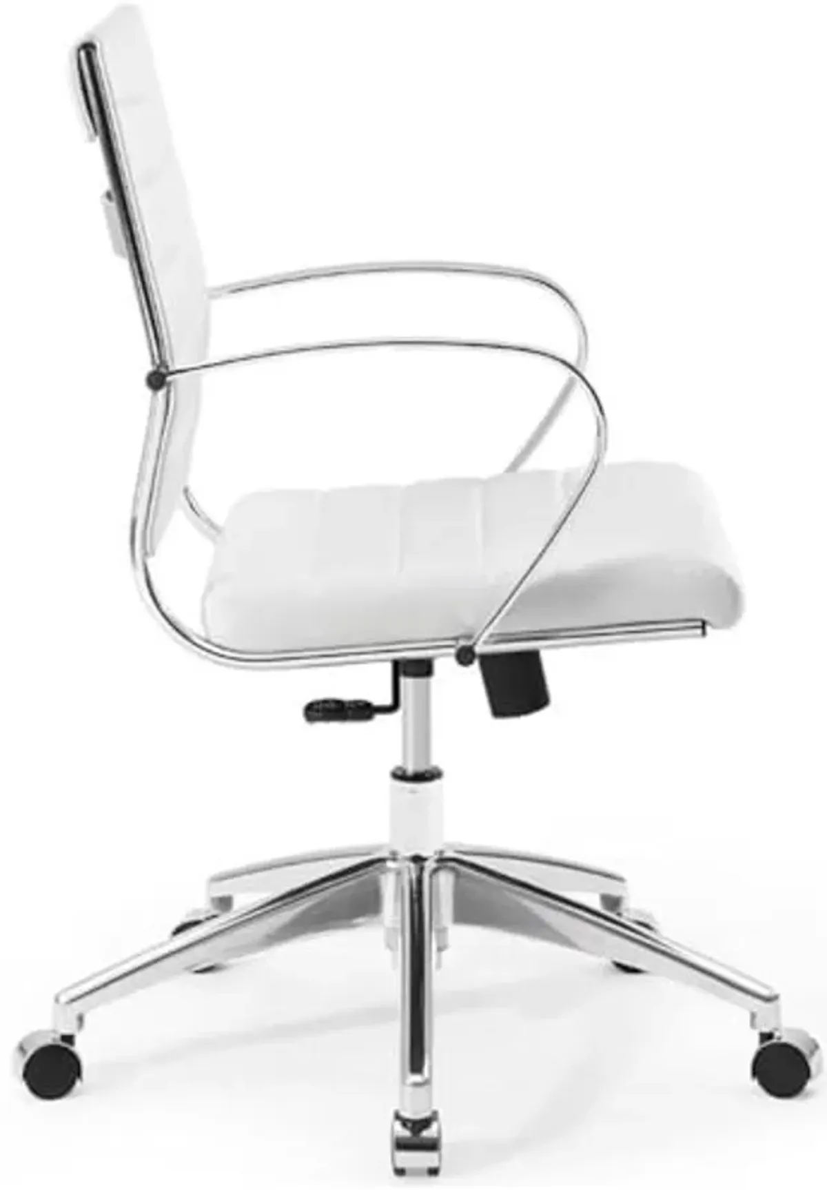 Modway Jive Modern Faux Leather Office Swivel Chair in White/Chrome