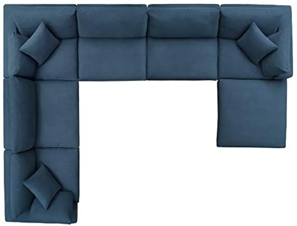 Modway Commix Down-Filled Overstuffed Upholstered 7-Piece Sectional Sofa