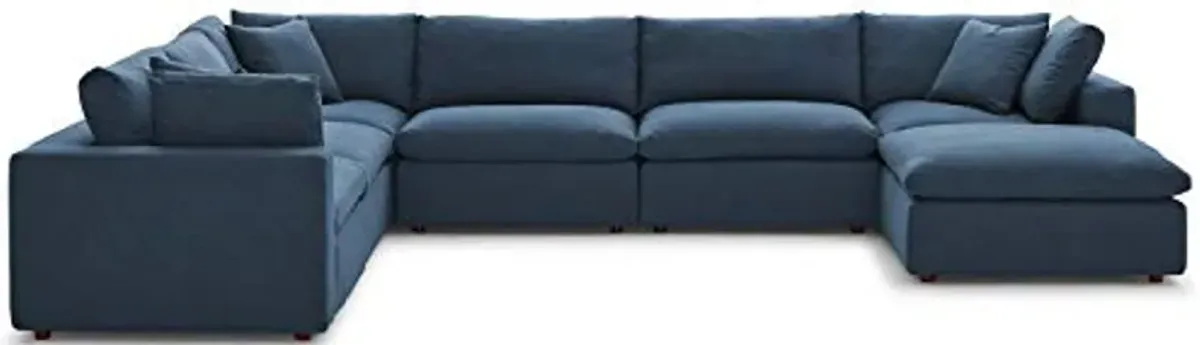 Modway Commix Down-Filled Overstuffed Upholstered 7-Piece Sectional Sofa