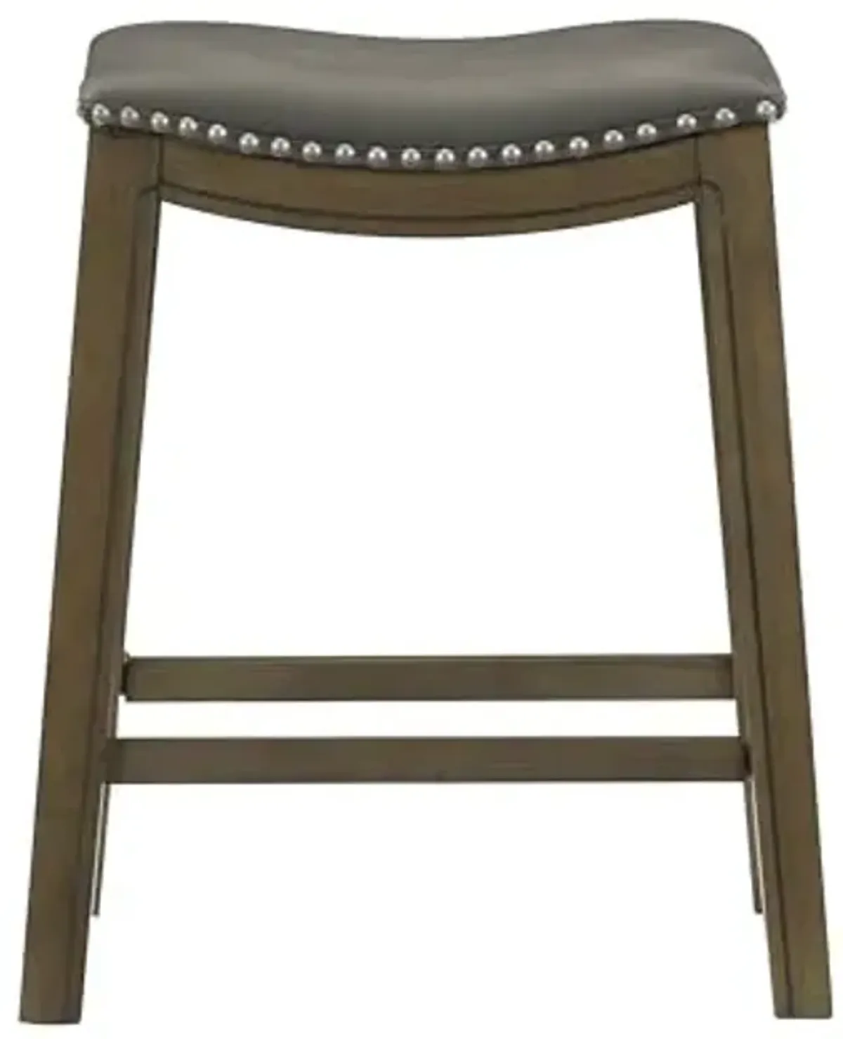 Homelegance Ordway Saddle Seat Counter Height Stool, 25"SH, Gray