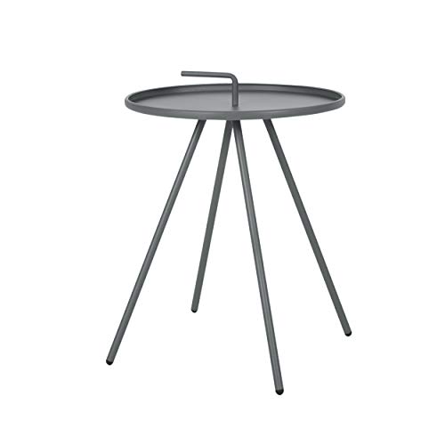 Christopher Knight Home Joyce Outdoor Modern 16.5" Side Table with Steel Legs-Gray