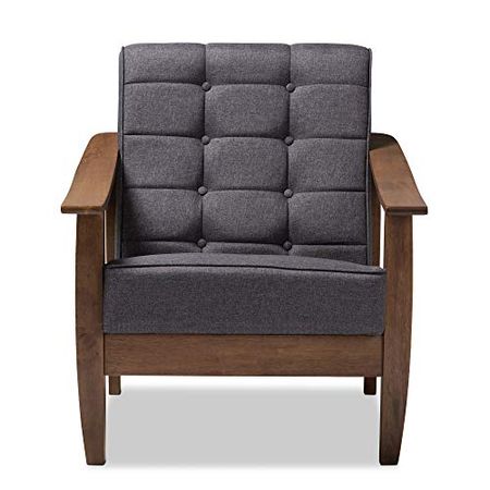 Baxton Studio Chairs, One Size, Gray/Walnut