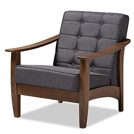 Baxton Studio Chairs, One Size, Gray/Walnut