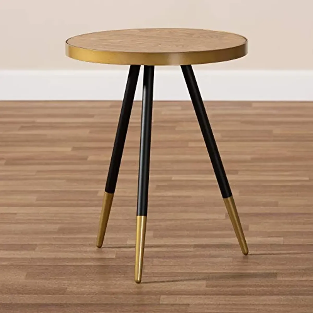 Baxton Studio End Tables, One Size, Walnut/Black/Gold