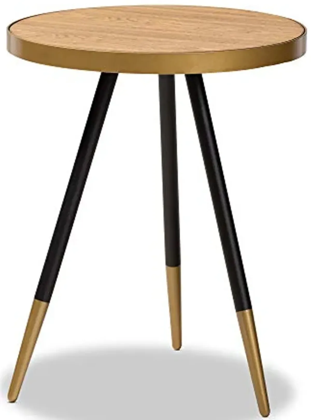 Baxton Studio End Tables, One Size, Walnut/Black/Gold