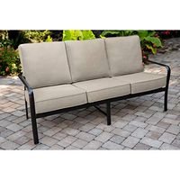 Hanover Cortino Grade Aluminum Sofa with Plush Sunbrella Cushions, CORTSOFA-GMASH Commercial Outdoor Furniture, Gunmetal/Ash