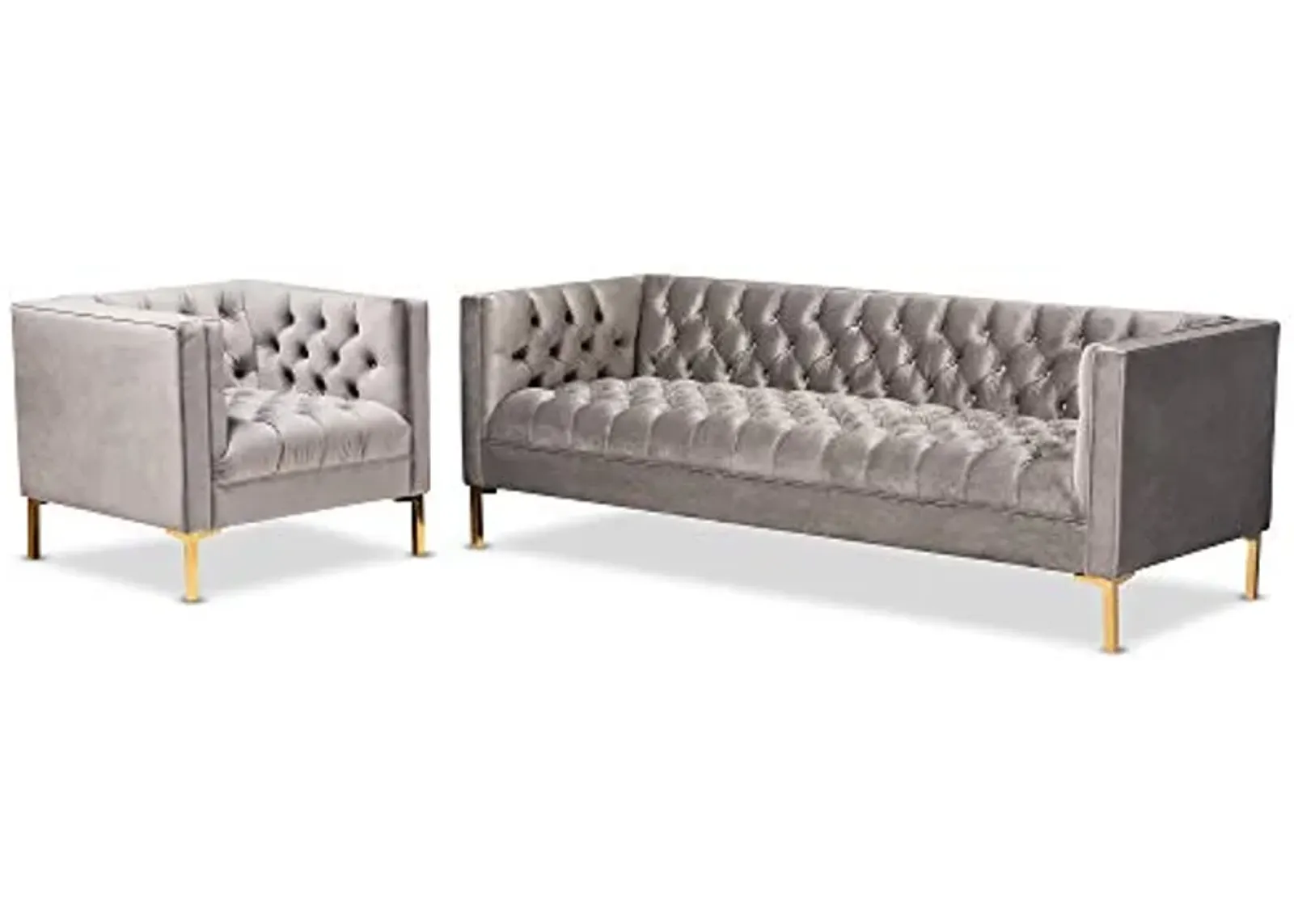 Baxton Studio Living Room Sets Gray/Gold