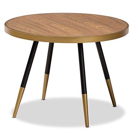 Baxton Studio Coffee Tables, One Size, Walnut/Black/Gold