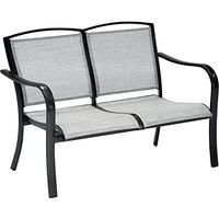 Hanover Foxhill All-Weather Grade Aluminum Loveseat with Sunbrella Fabric, FOXHLLVST-GMASH Commercial Outdoor Furniture, Gunmetal/Ash Sling