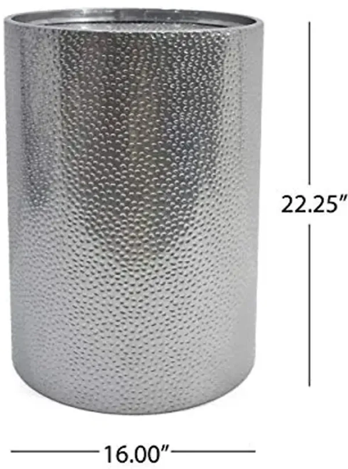 Christopher Knight Home Rache Modern Round Accent Table with Hammered Iron, Silver, 16 in x 16 in x 22.25 in