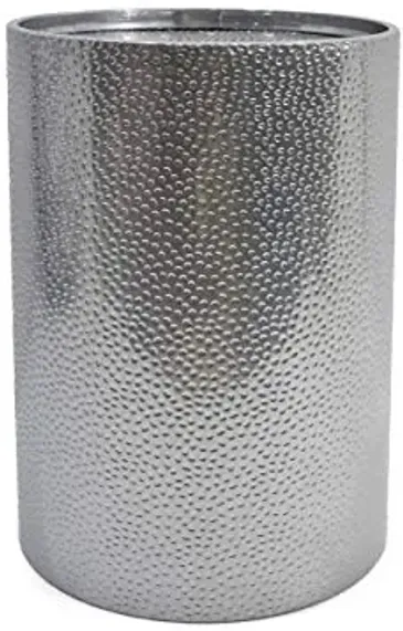 Christopher Knight Home Rache Modern Round Accent Table with Hammered Iron, Silver, 16 in x 16 in x 22.25 in