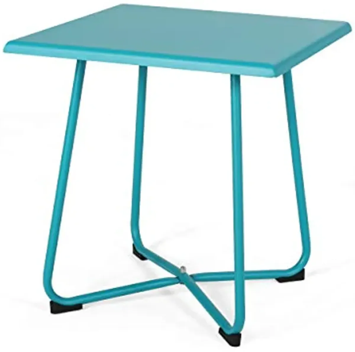 Christopher Knight Home Doris Outdoor Modern 18" Side Table with Steel Legs-Teal